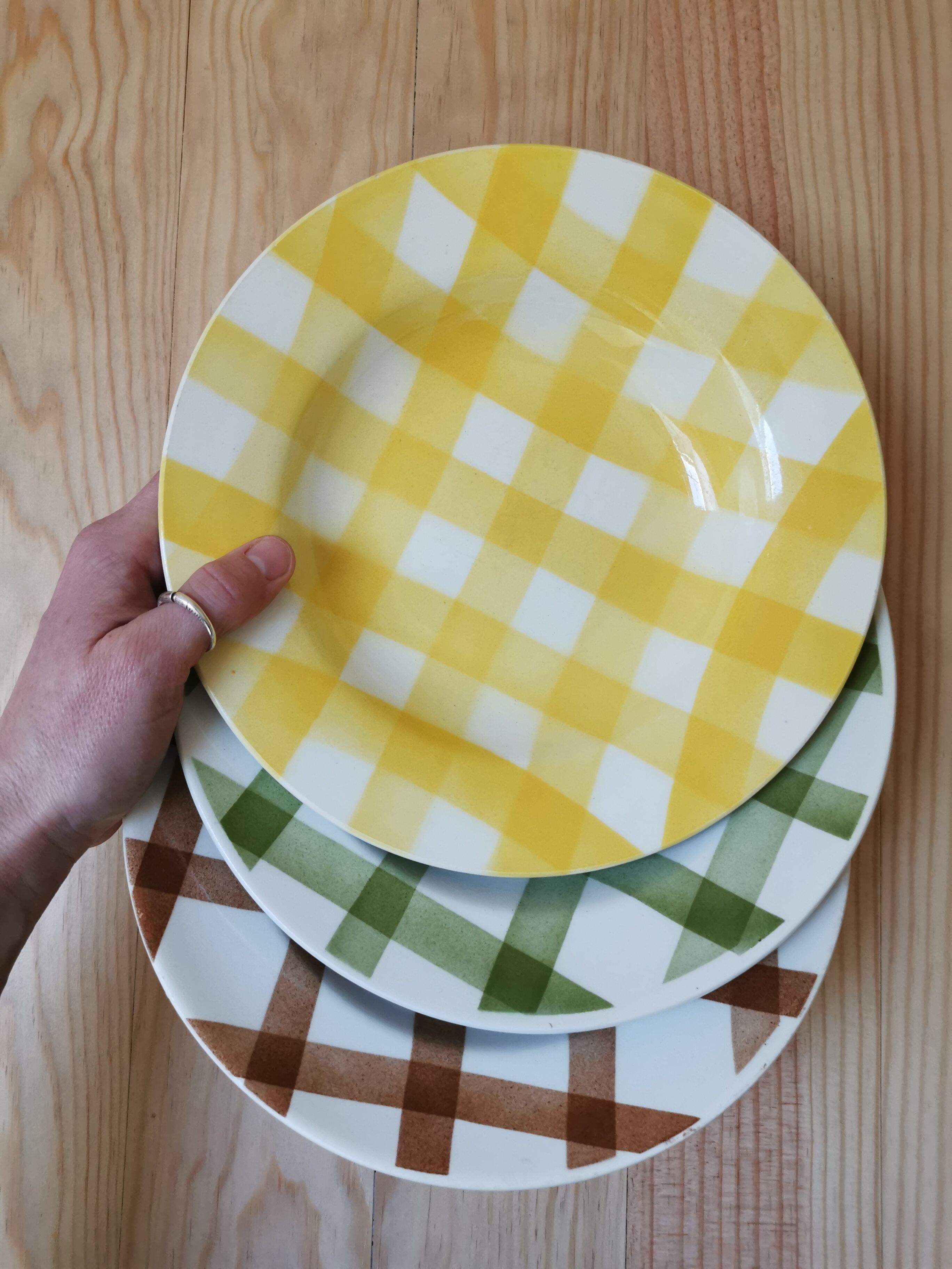Mismatched vintage hollow plates