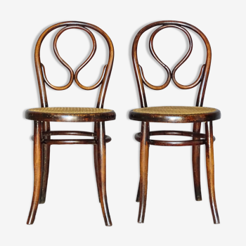 2 chaises N°20 bistrot bois- courbé par Lebrun , France- 1890