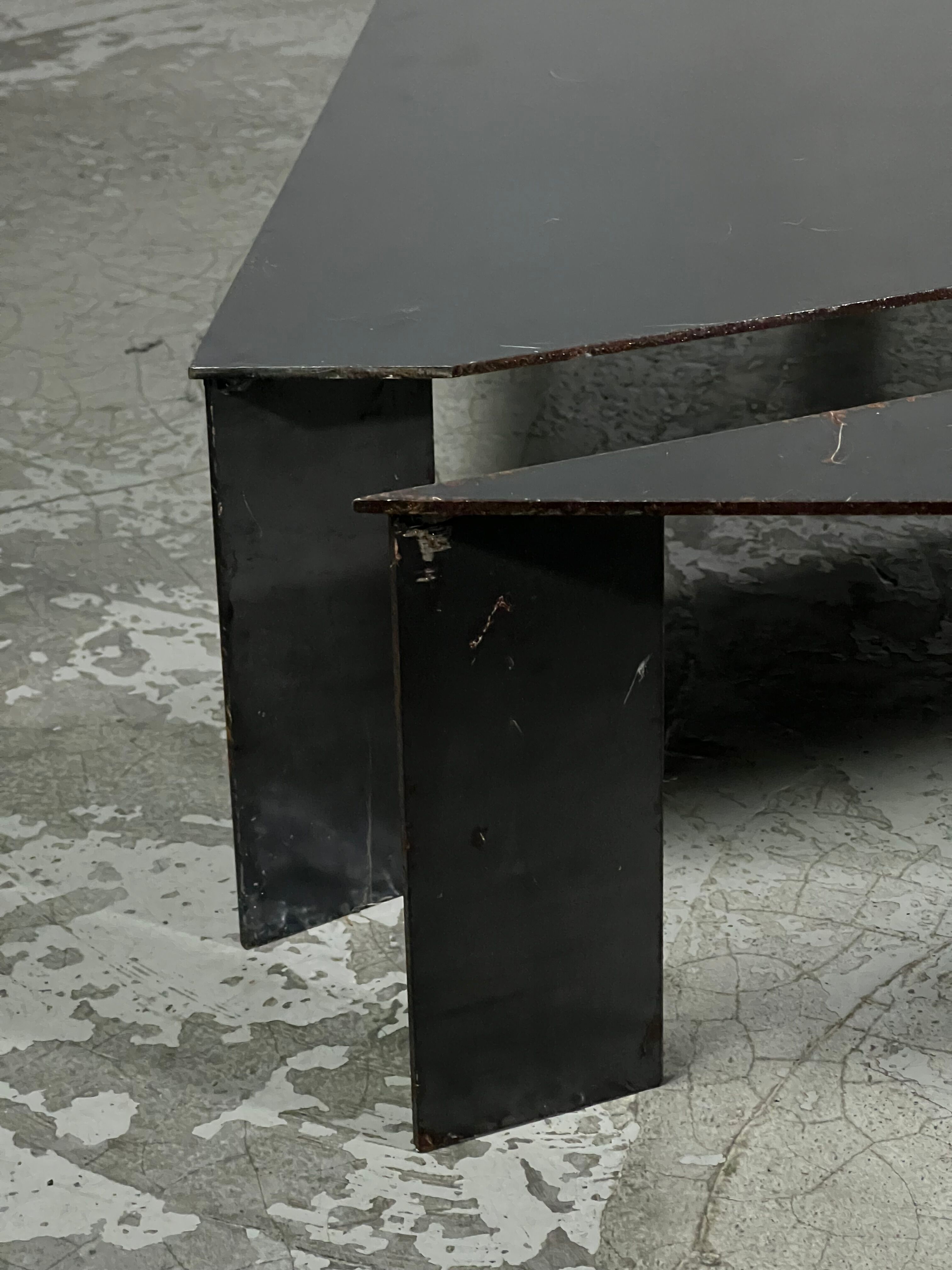 80s steel coffee table