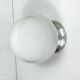 Old globe in opaline vintage wall or ceiling light diameter 20 cm and aluminum base LAMP-7174