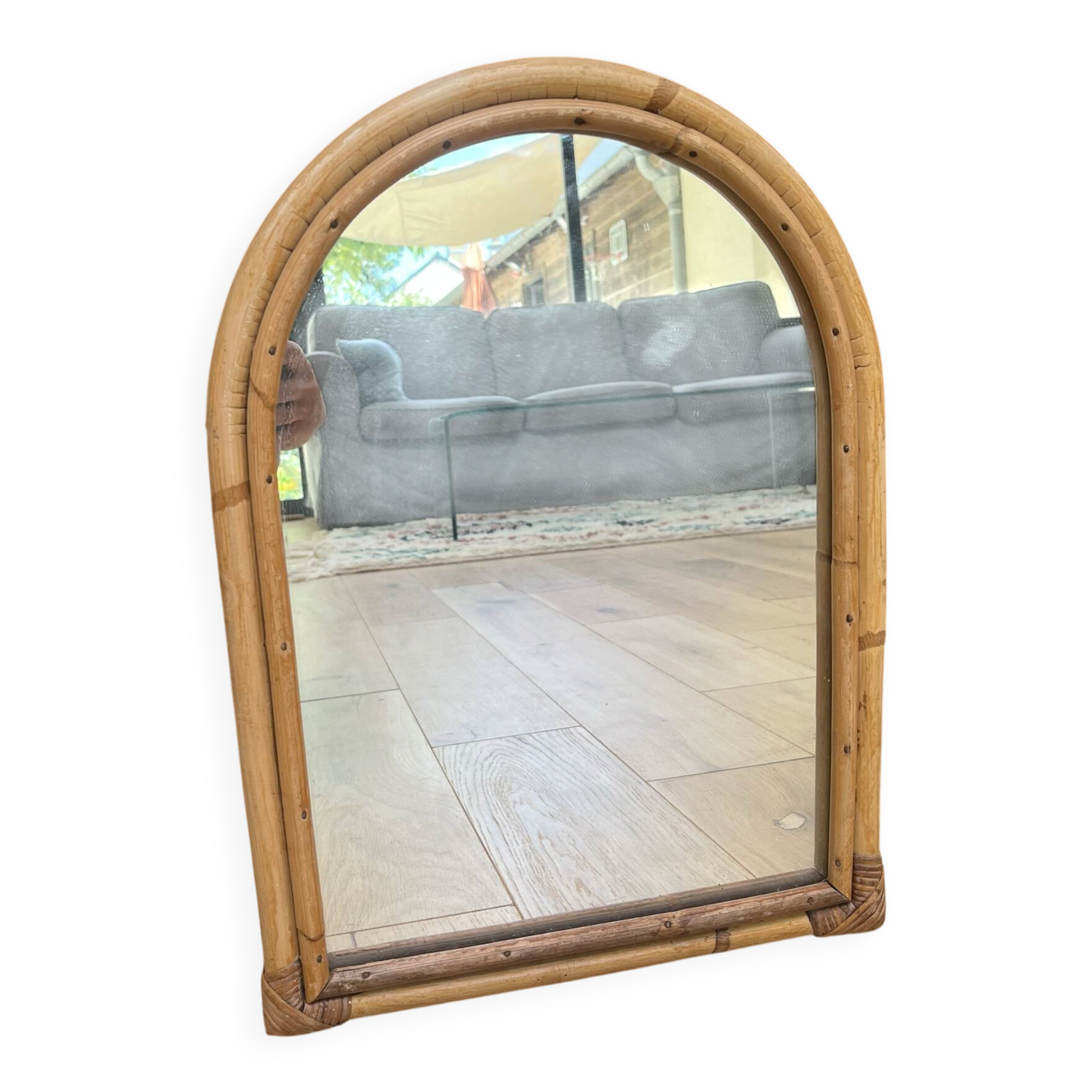 Rattan mirror