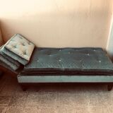 Old almond green velvet bench