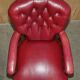 William IV antique Chesterfield armchair in leather with twisted barley structure.