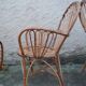 Suite of 4 chairs in bamboo wood curved