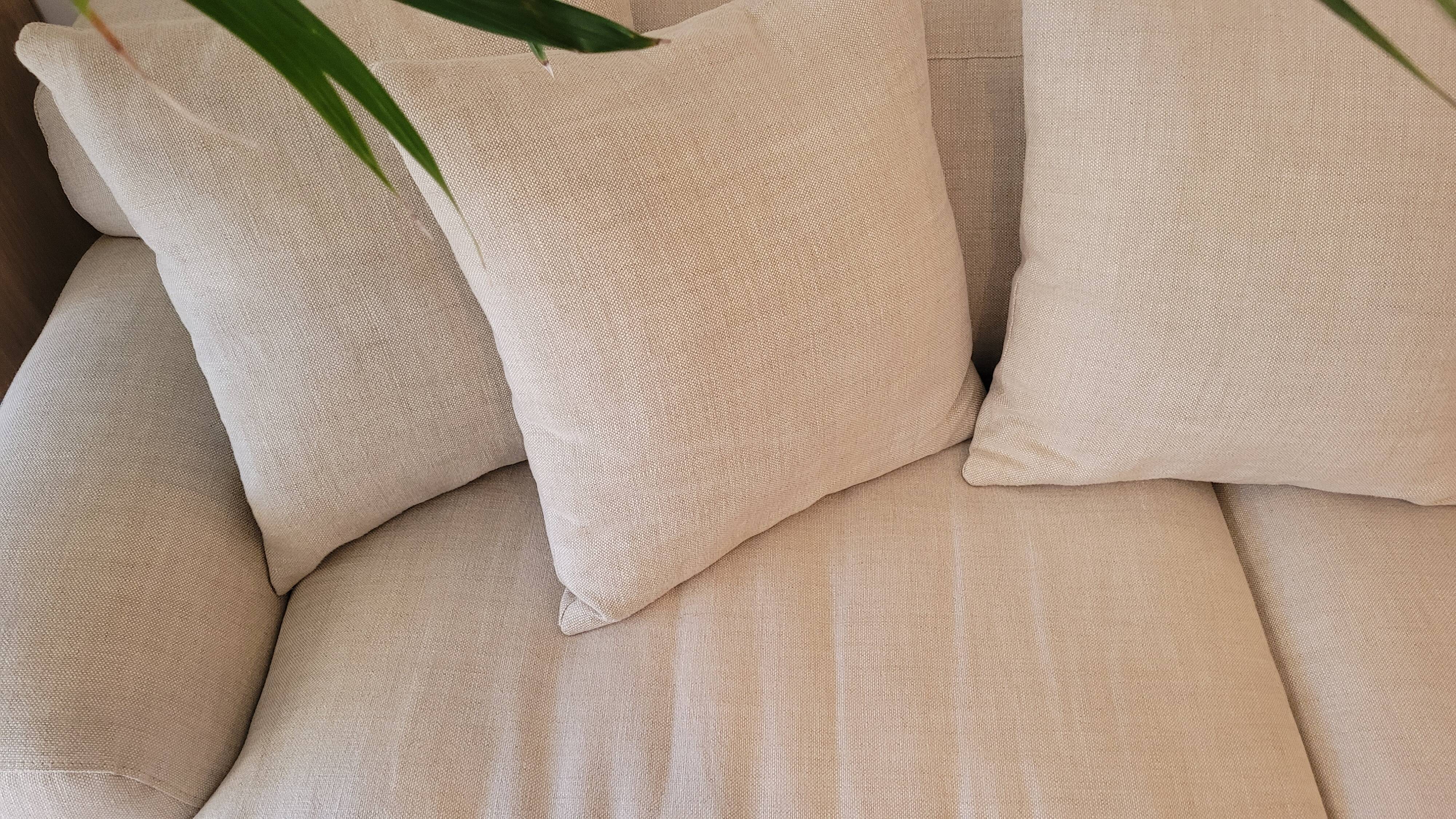 3-seater linen sofa - Natural - Habitat