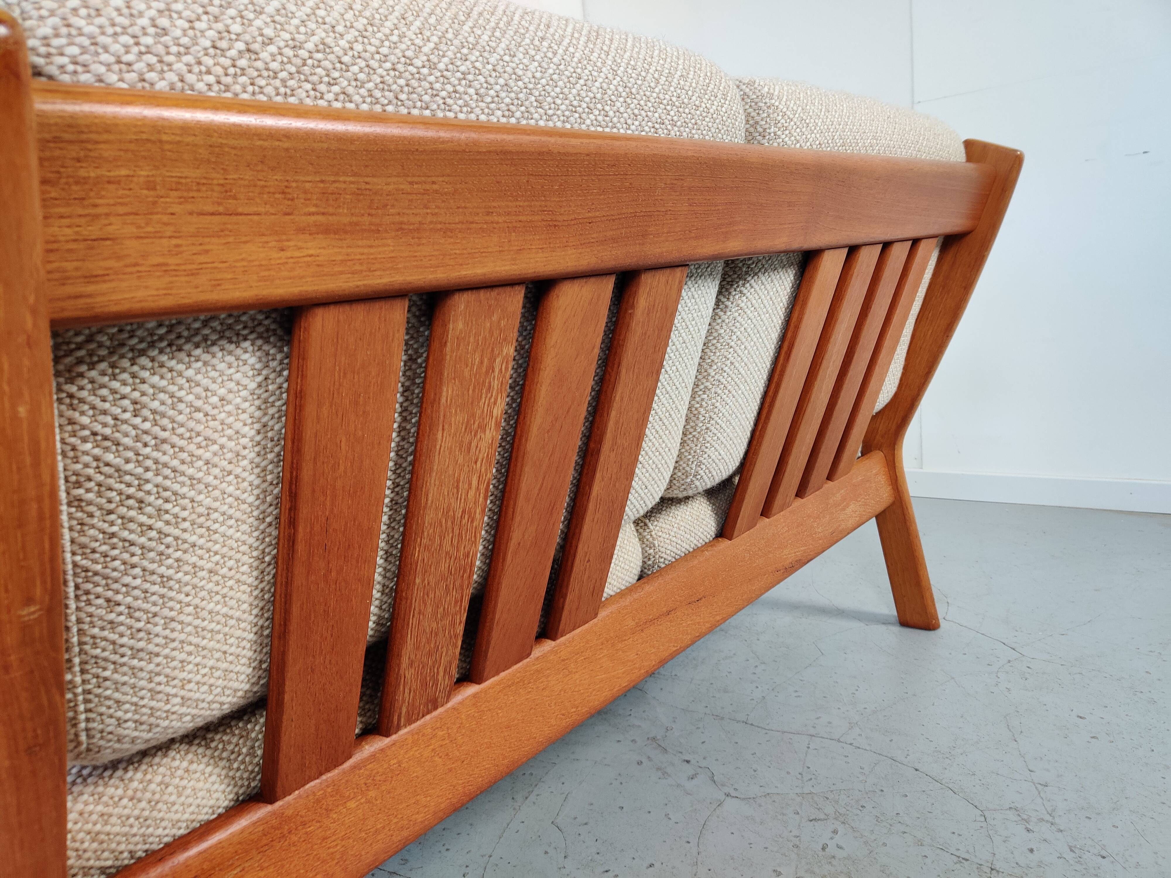 Juul Kristensen 2-seater teak sofa for Glostrup, Denmark 1960s