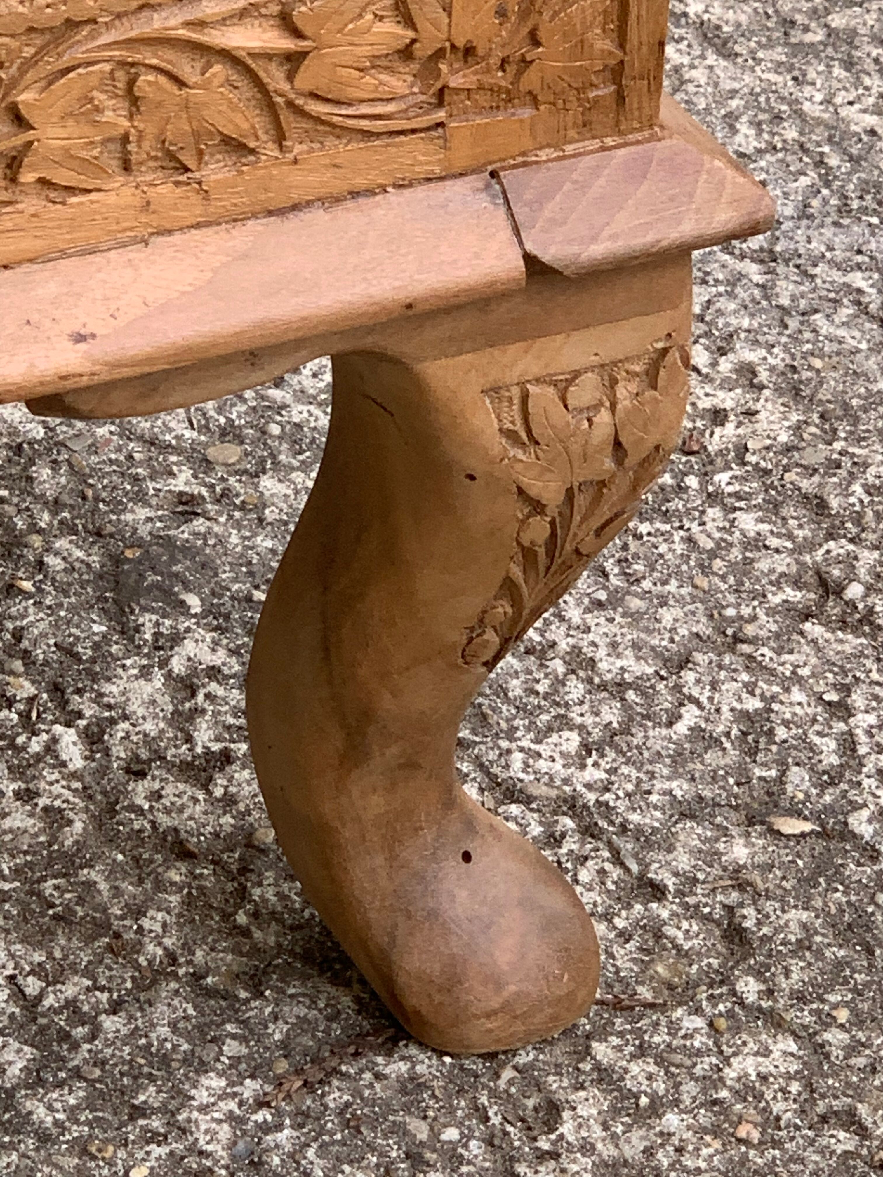 Carved solid Padouk chest of drawers 1950
