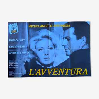 Affiche cinéma "L'Avventura" Monica Vitti, Michelangelo Antonioni 80x120cm 1970