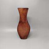 Paire de vases bruns en métal, fabriqué en Italie 1970