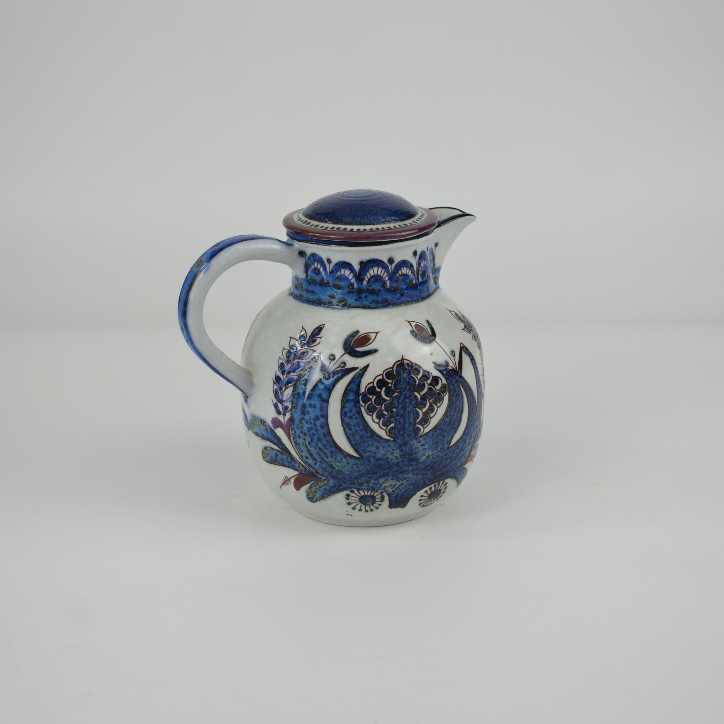 Pitcher with Earthenware lid Tenera series by Berte Jessen for Aluminia