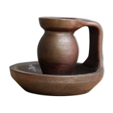 Small hand-held candlestick, signed
