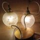Suspension lustre double verrerie rétro chic, vintage upcyclé