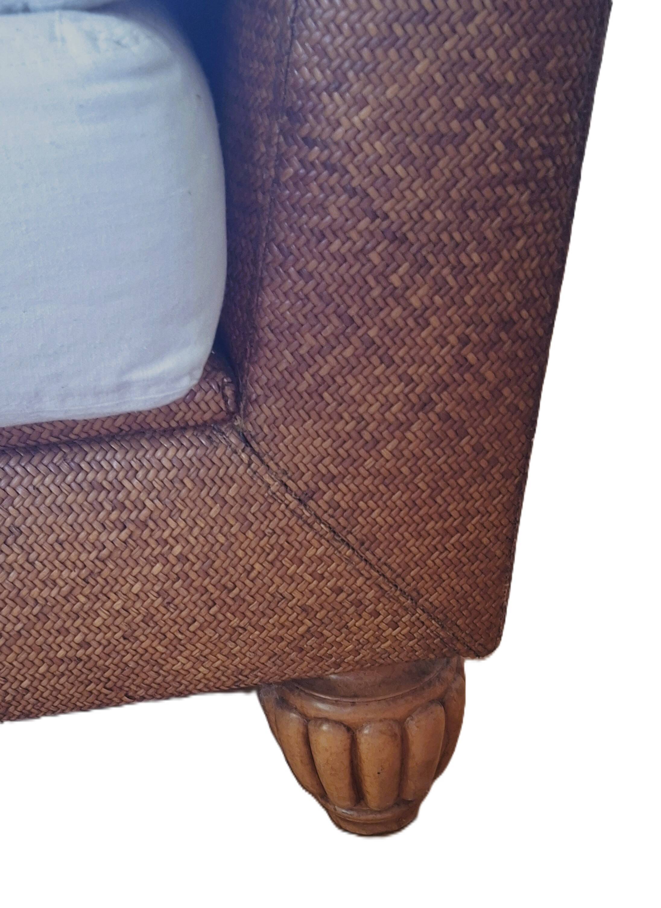 Chevron woven rattan canapés – colonial chic style