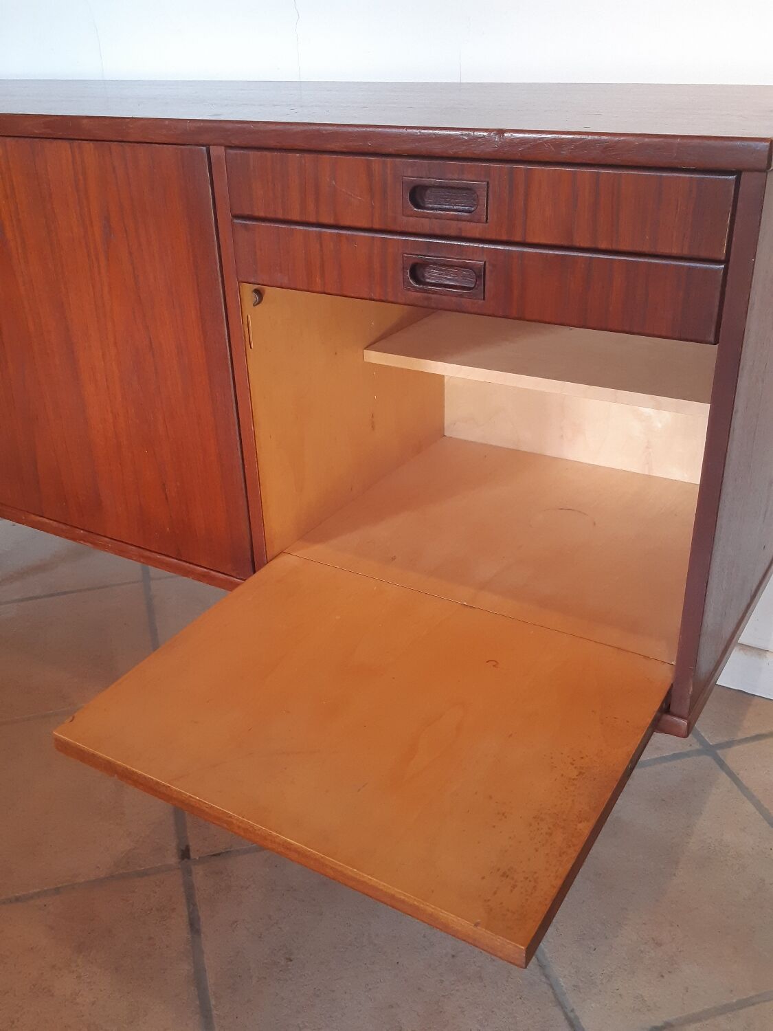 Scandinavian vintage sideboard 3 doors 2 drawers