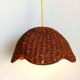 Paire de suspensions osier fleurs vintage