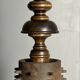 Brutalist wood turned and cast iron large table lamp, 1960s