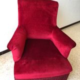 Napoleon III armchair in garnet velvet