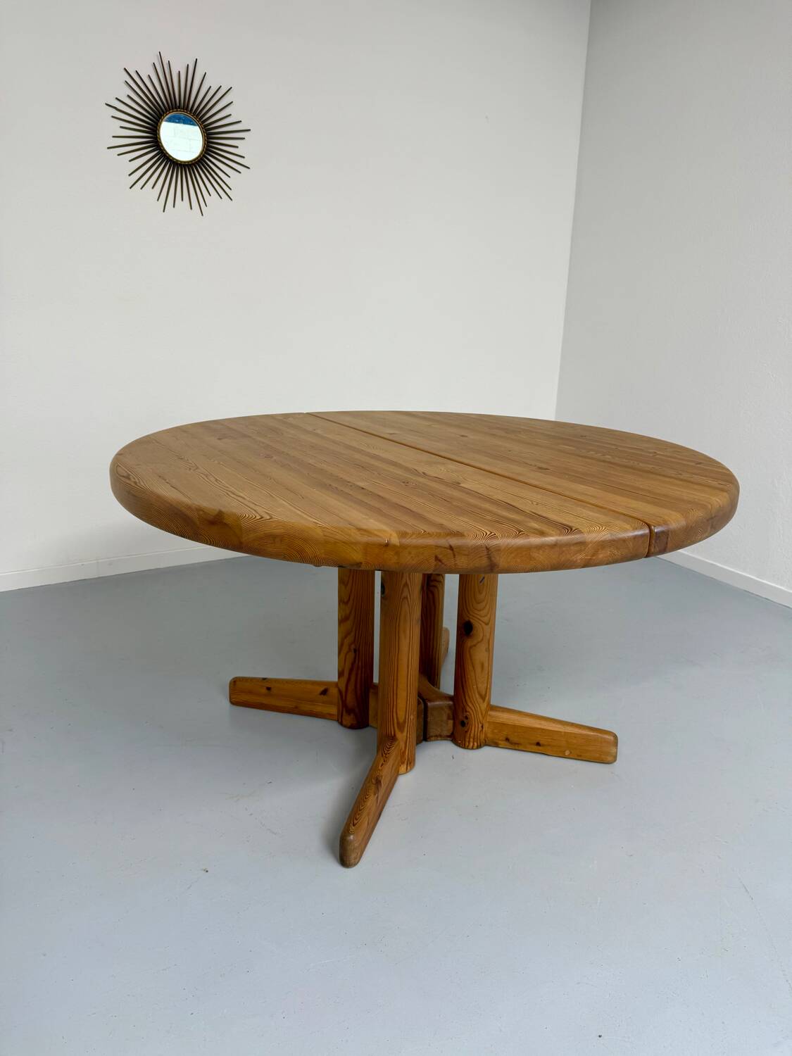 Antique solid pine table, Scandinavian design Rainer Daumiller, 70s