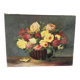 Basket of roses, oil on canvas signed