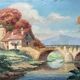 Tableau HSP "Landscape by the River" signed Bizet (mid-20th century school)