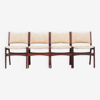 Ensemble de quatre chaises en teck, design danois, années 1970, production : Henning Kjaernulf