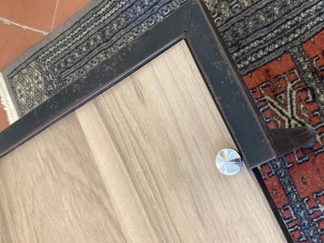 Steiner steel and walnut coffee table