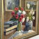 Original early century Swedish oil on canvas – "Tulips and Poppies" by Johan Jacobsson – vintage & framed 68 × 80 cm (26.8" × 31.5")
