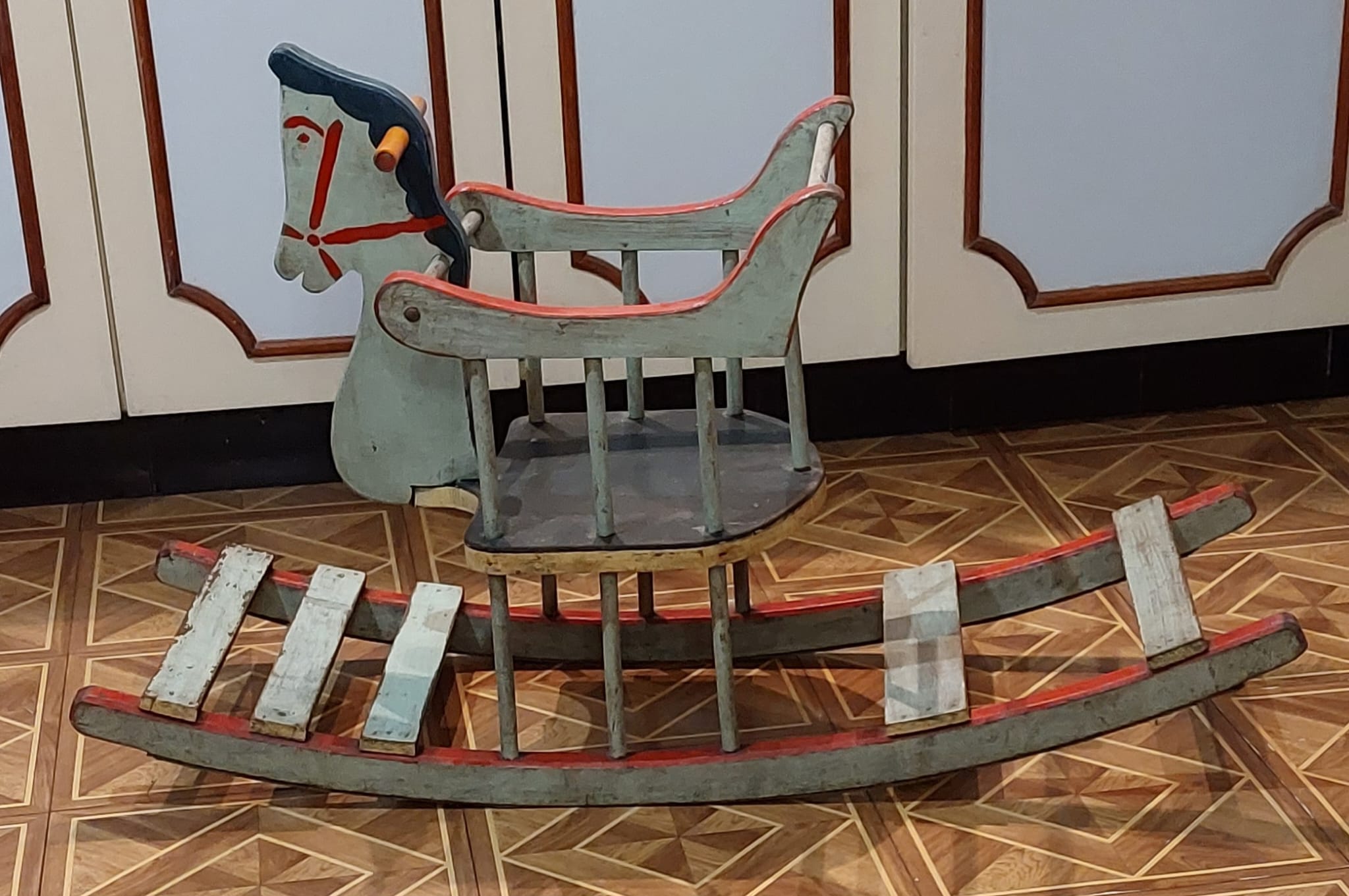 Vintage wooden rocking horse