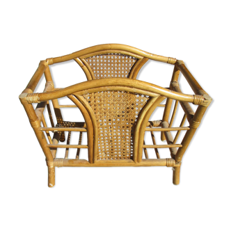 Magazine holders in rattan and wicker, vintage
