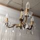 3-burner chandelier in brass and glass – 70s/80s