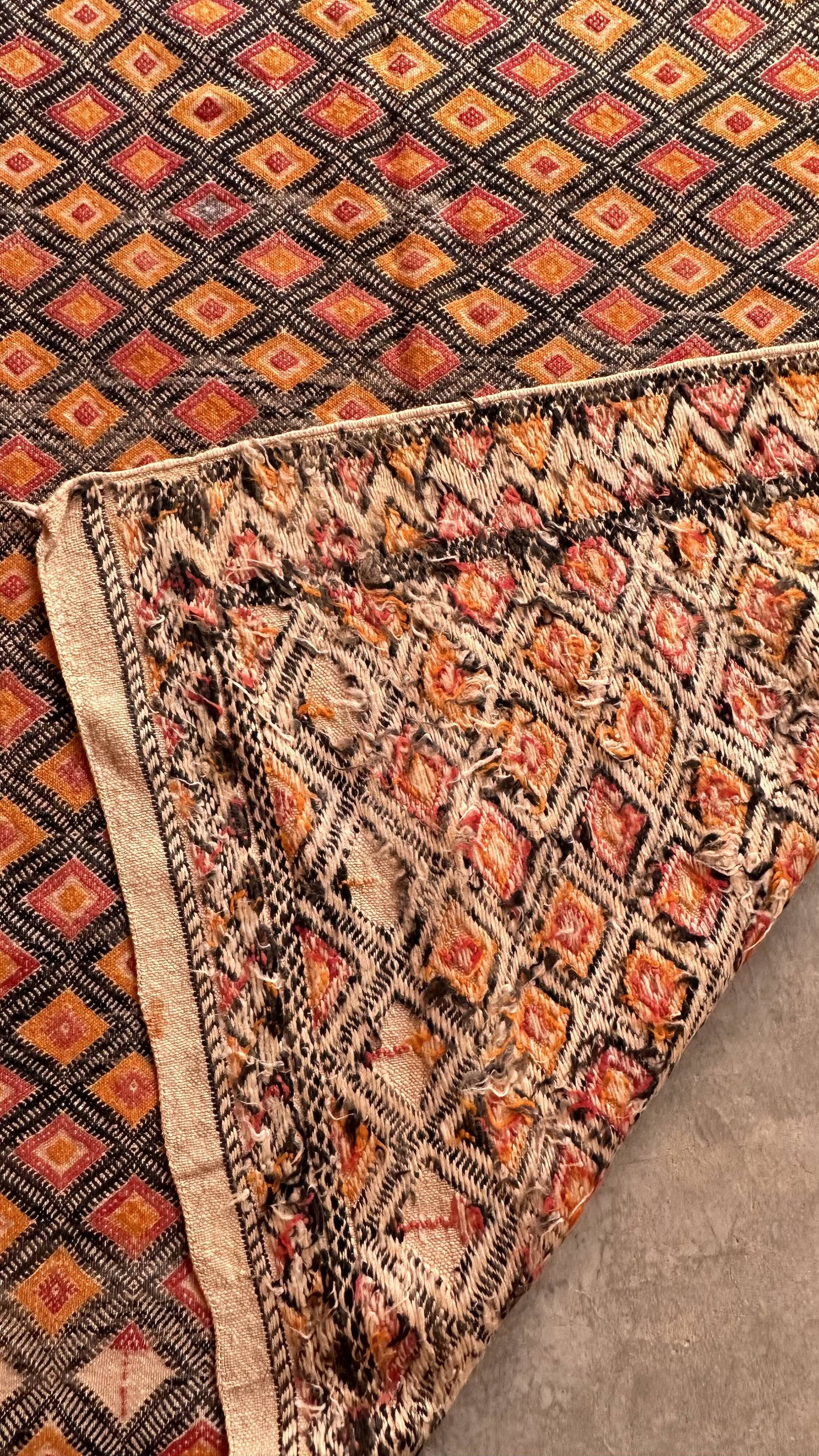 Berber kilim zammour rug - 314 x 158 cm
