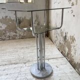 80s glass and marble console