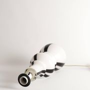 Sculptural Art Glass Murano Style Table Lamps, Black & White, 1960s, Set of 2