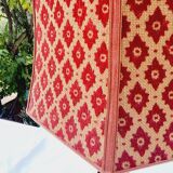 60s Wrought Iron Table Lamp with Upholstered Shade