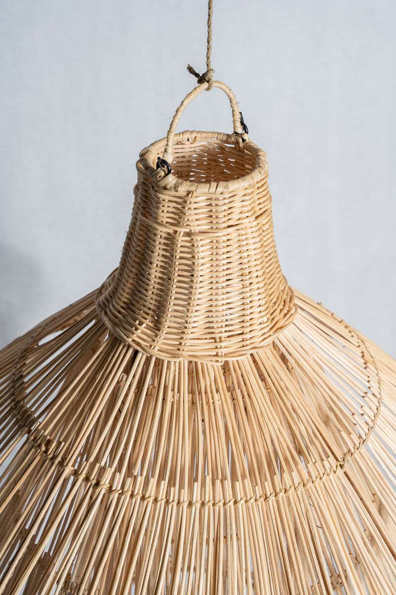 Rattan pendant lamp or light in the shape of an Asian lantern