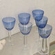 Six two-coloured wine or cocktail glasses.