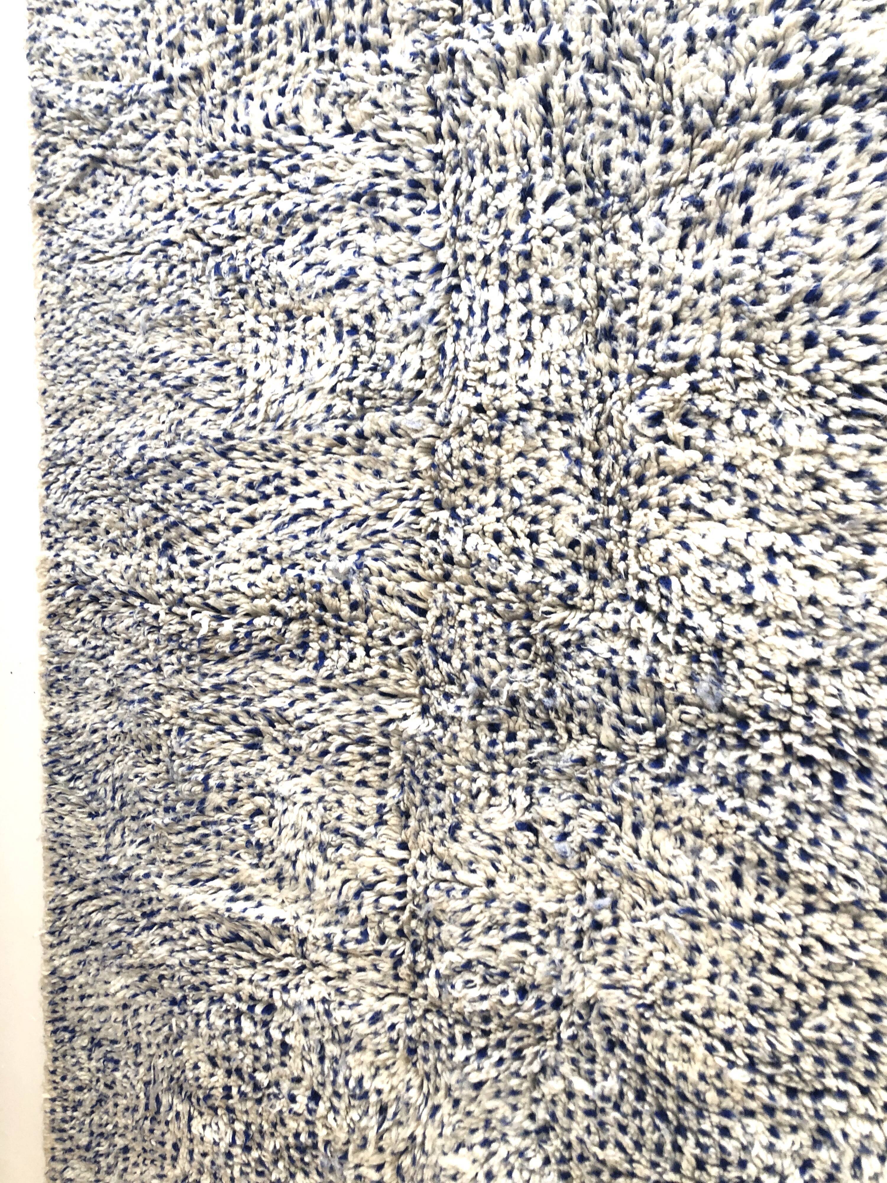 Moroccan Berber carpet Beni Ouarain speckled majorelle blue 2,45x1.56m