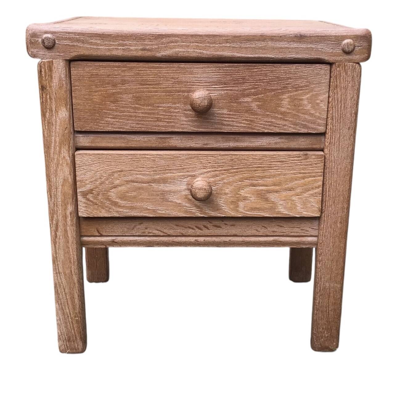 Pair of solid oak bedside tables circa 70-80