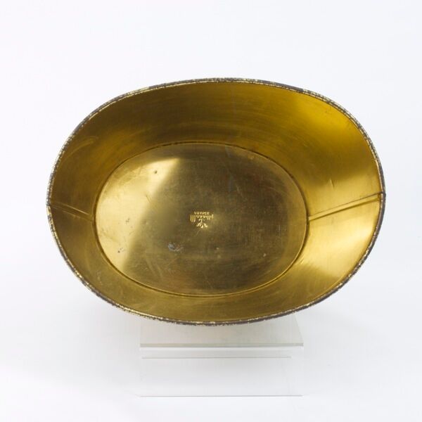 Wastepaper basket Massilly France vintage sheet metal decoration planisphere, 1960