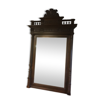 Miroir biseauté de style Henri ii en noyer