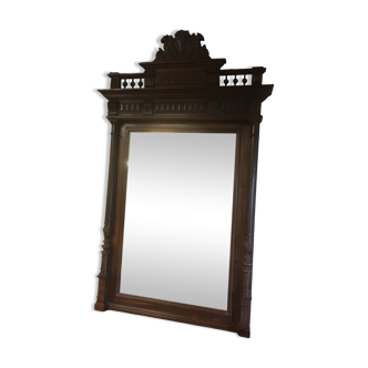 Henri II style beveled mirror in walnut