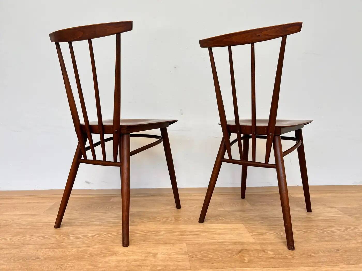 Set of four mid-century design wooden dining chairs by TON - 1960s