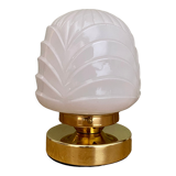 Vintage table lamp in white opaline