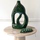 Palazzo vase in green glazed ceramic