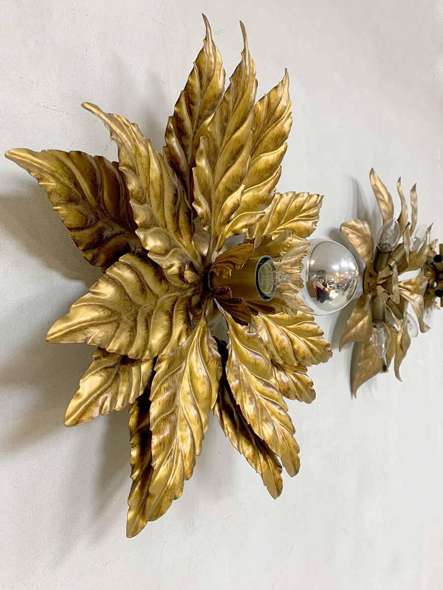 Hans Kogl vintage golden wall lamp