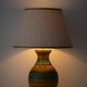 Bitossi Style Table Lamp, Ochre Green Ceramic, Earth Tones, 1960s-1970s