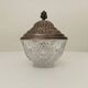 Vintage chiseled glass and tin candy box