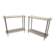 Vintage Set Of Marble And Brass Tables, 1970s