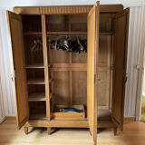 Old wardrobe-wardrobe in solid oak light art deco