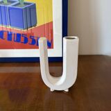 Space age U letter shaped solifleur vase, Marcel Radureau France 1970